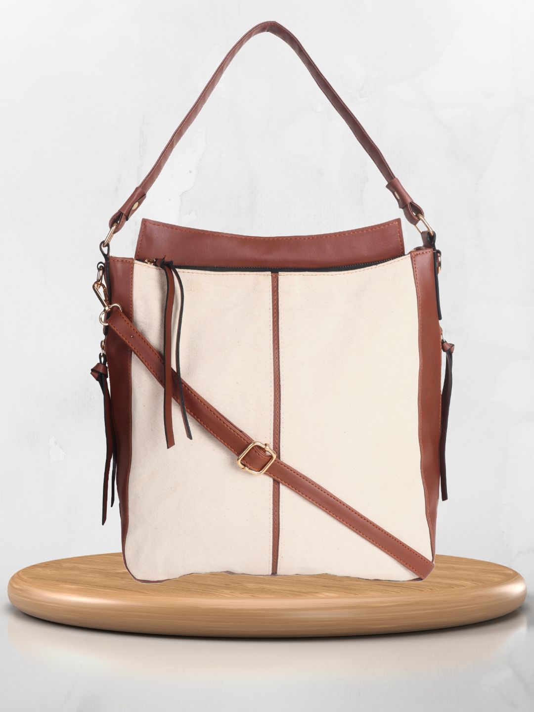 White and tan handbags sale