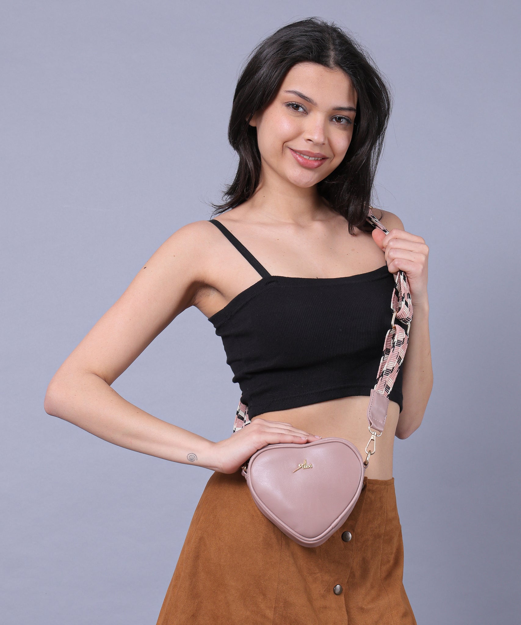 Pink Heart Shaped Sling Bag