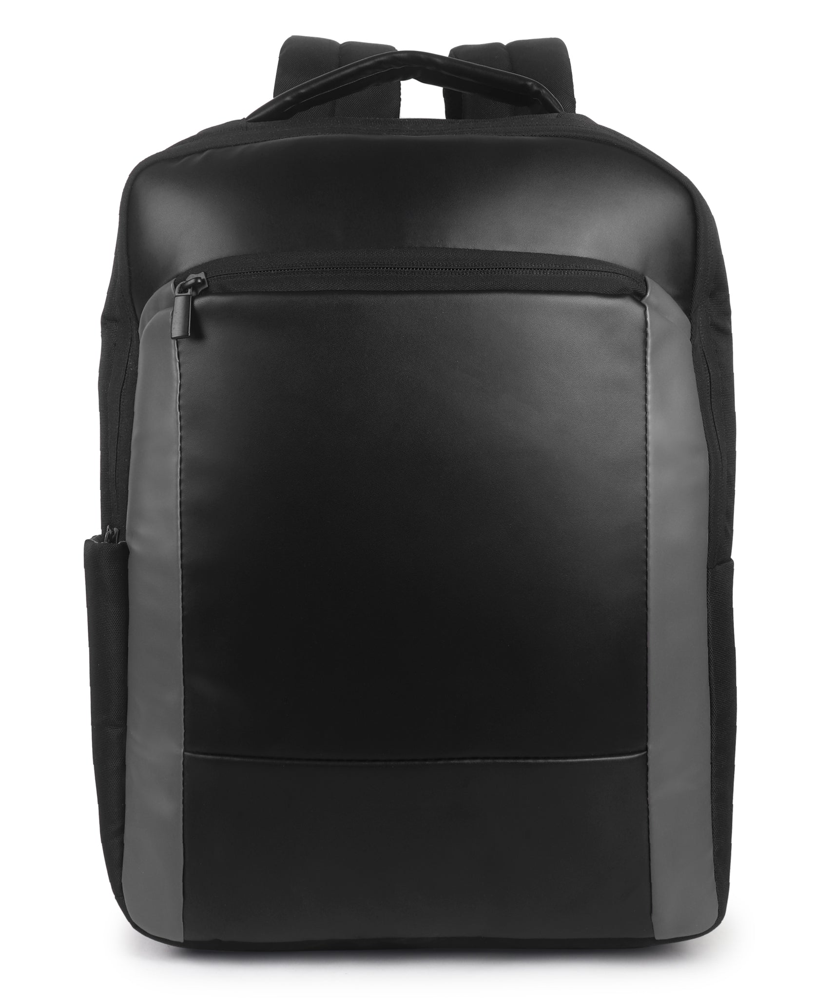 Black Polyester Multicompartment Backpack for Men