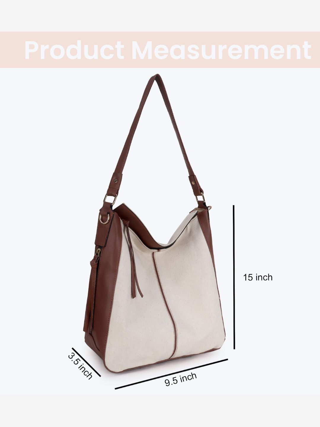 Off White-Tan Canvas Handbag for Women