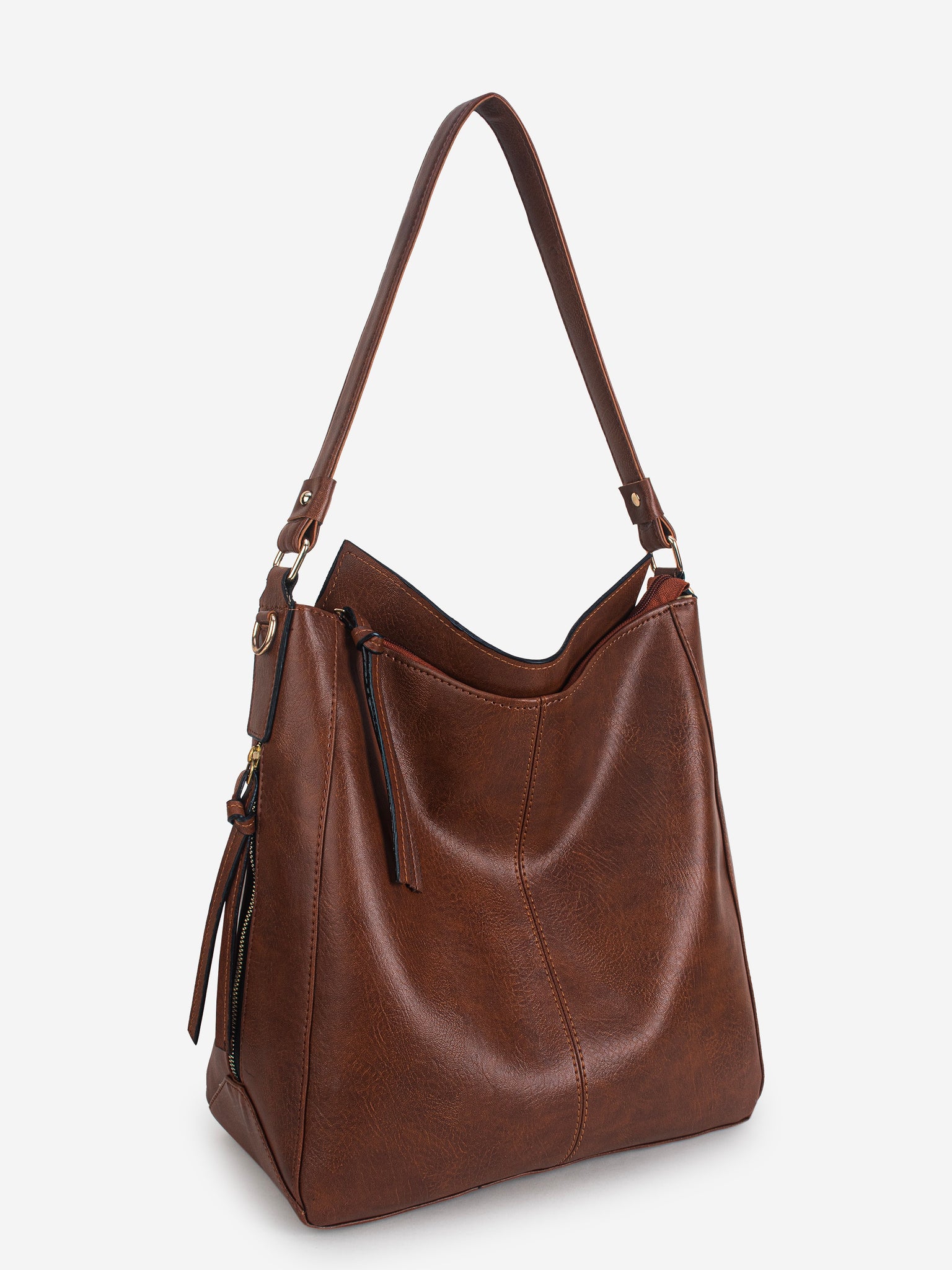 Tan Synthetic Leather Handbag for Women