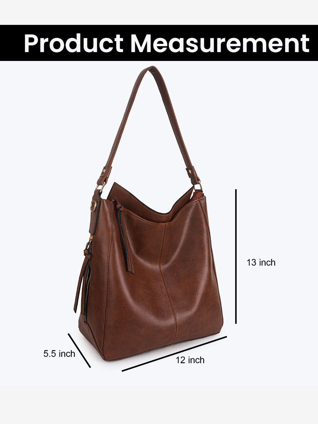 Tan Synthetic Leather Handbag for Women