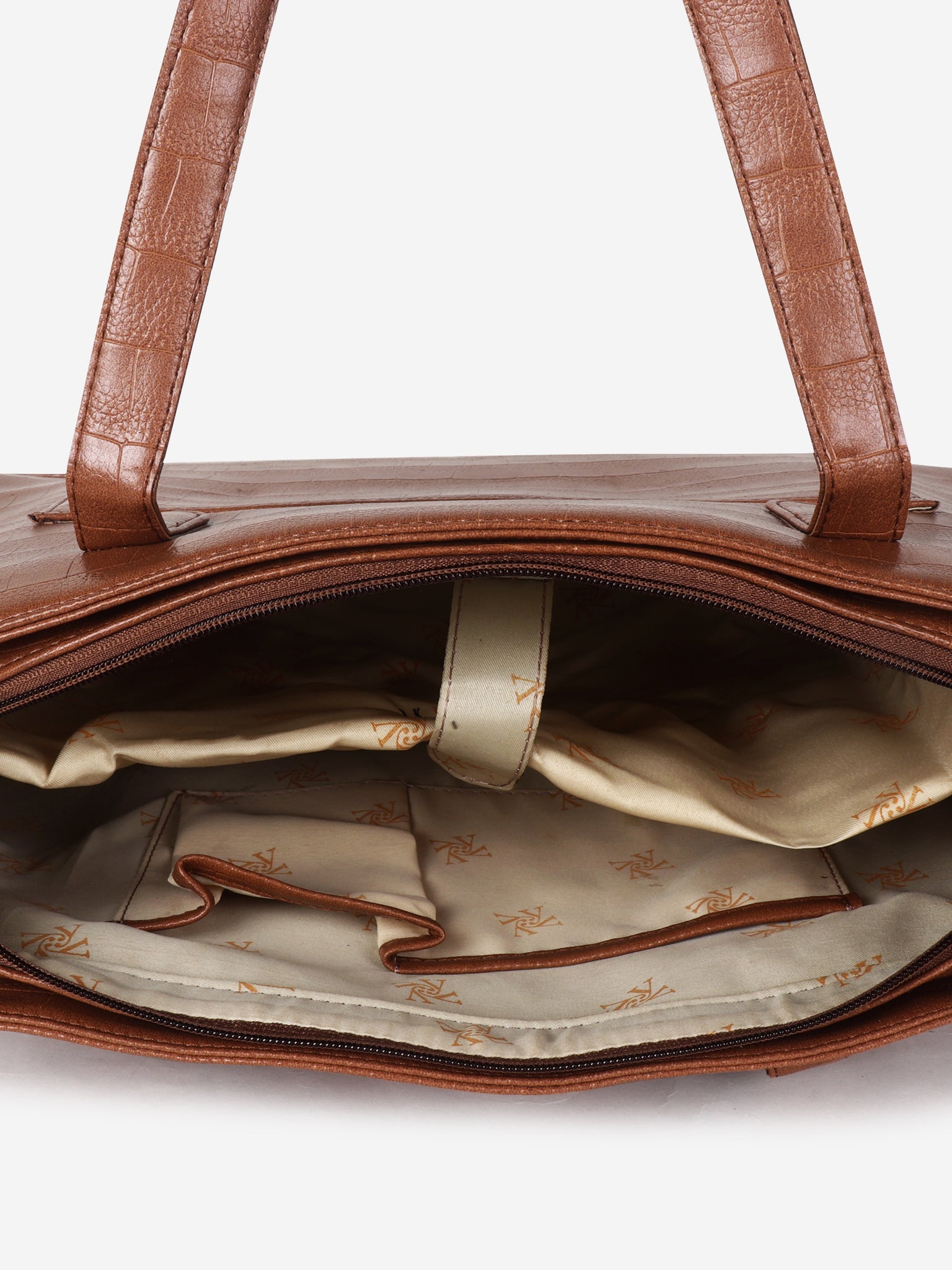 Tan PU Leather Shoulder Bag for Women