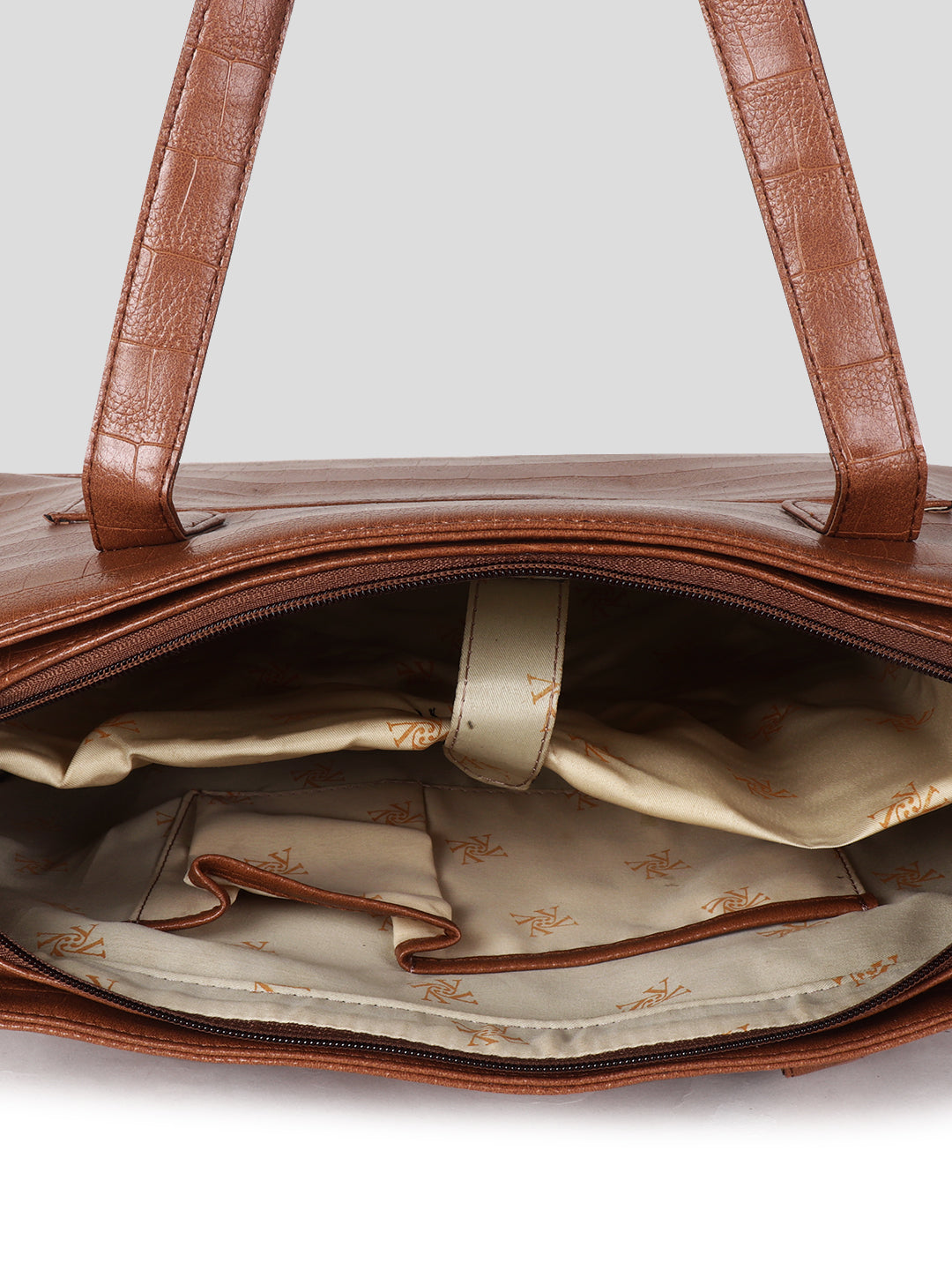 Tan PU Leather Shoulder Bag for Women