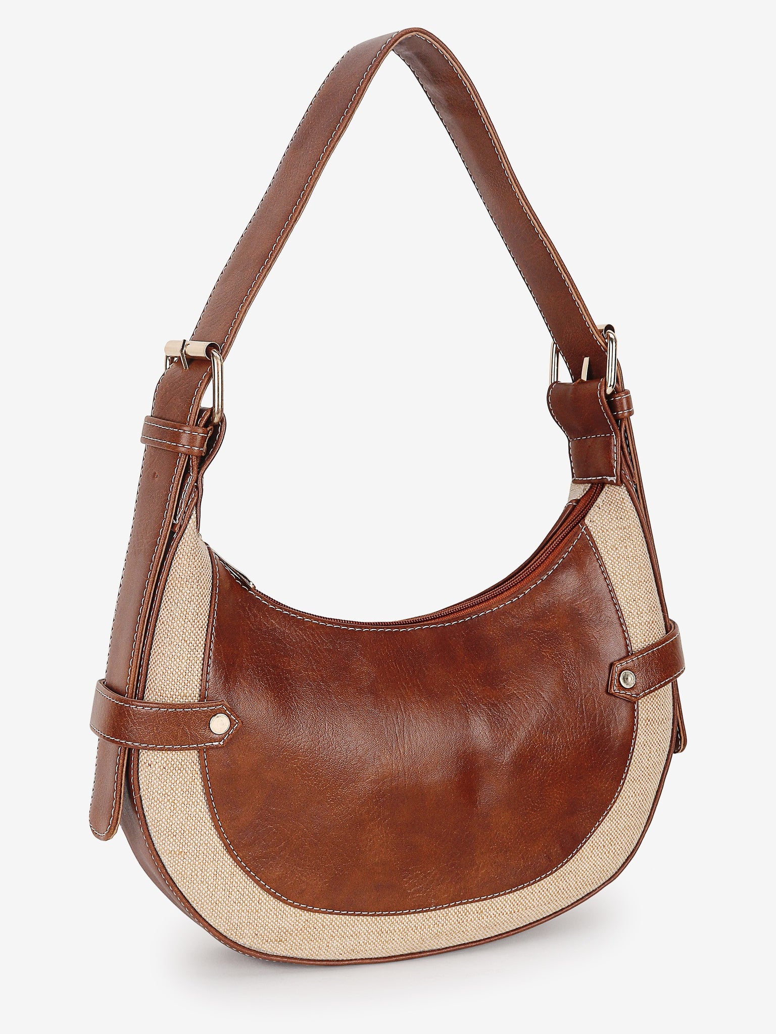 Tan-Beige Baguette Hand Bag