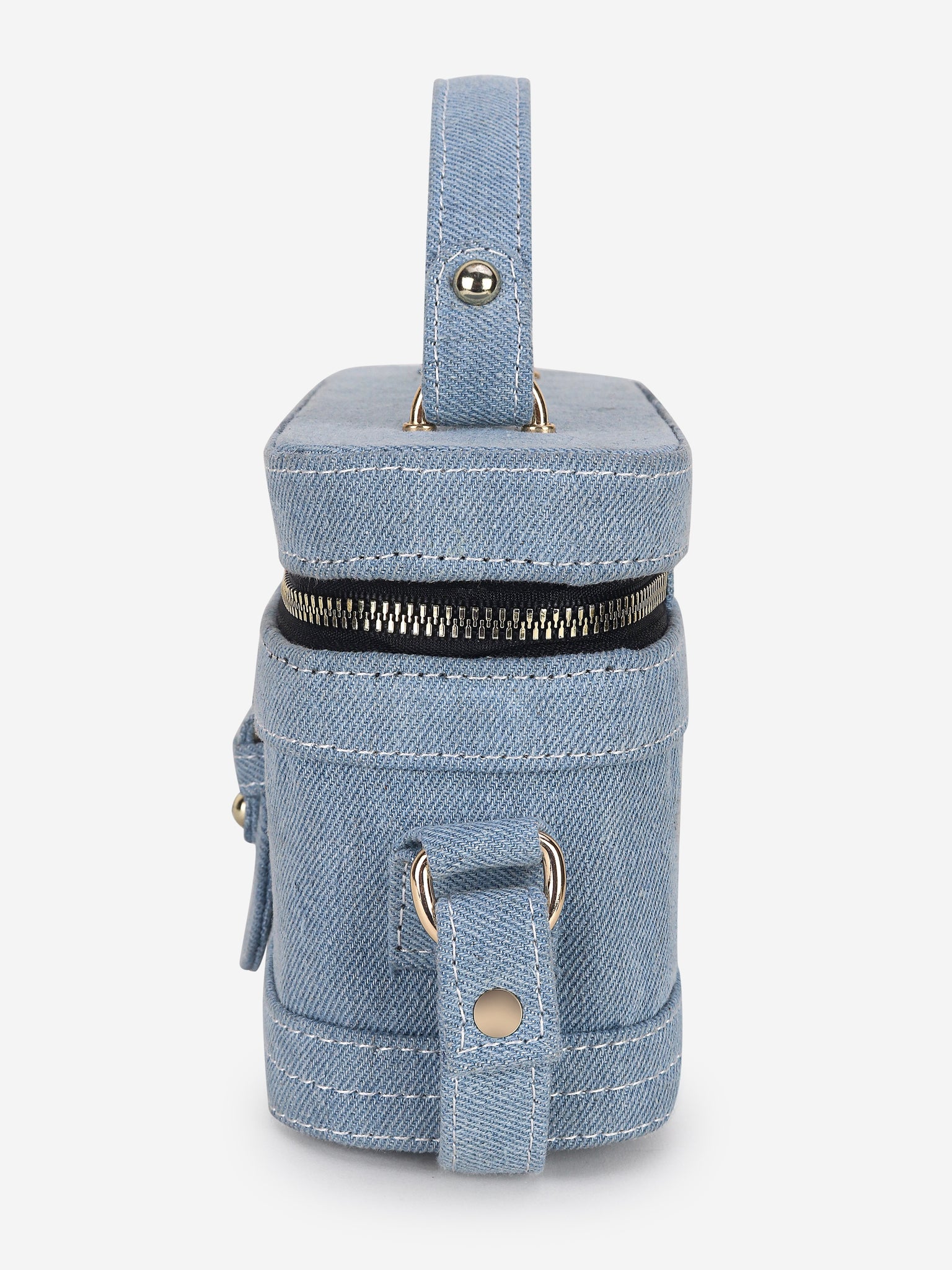 Blue Denim Bucket Sling Bag