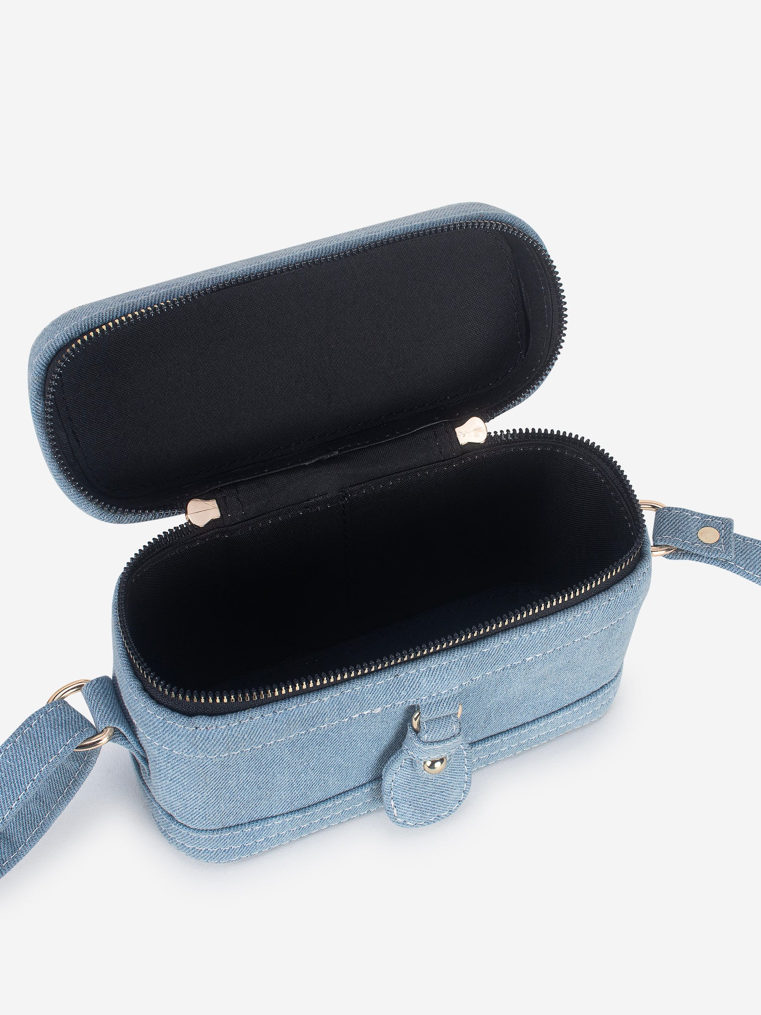 Blue Denim Bucket Sling Bag