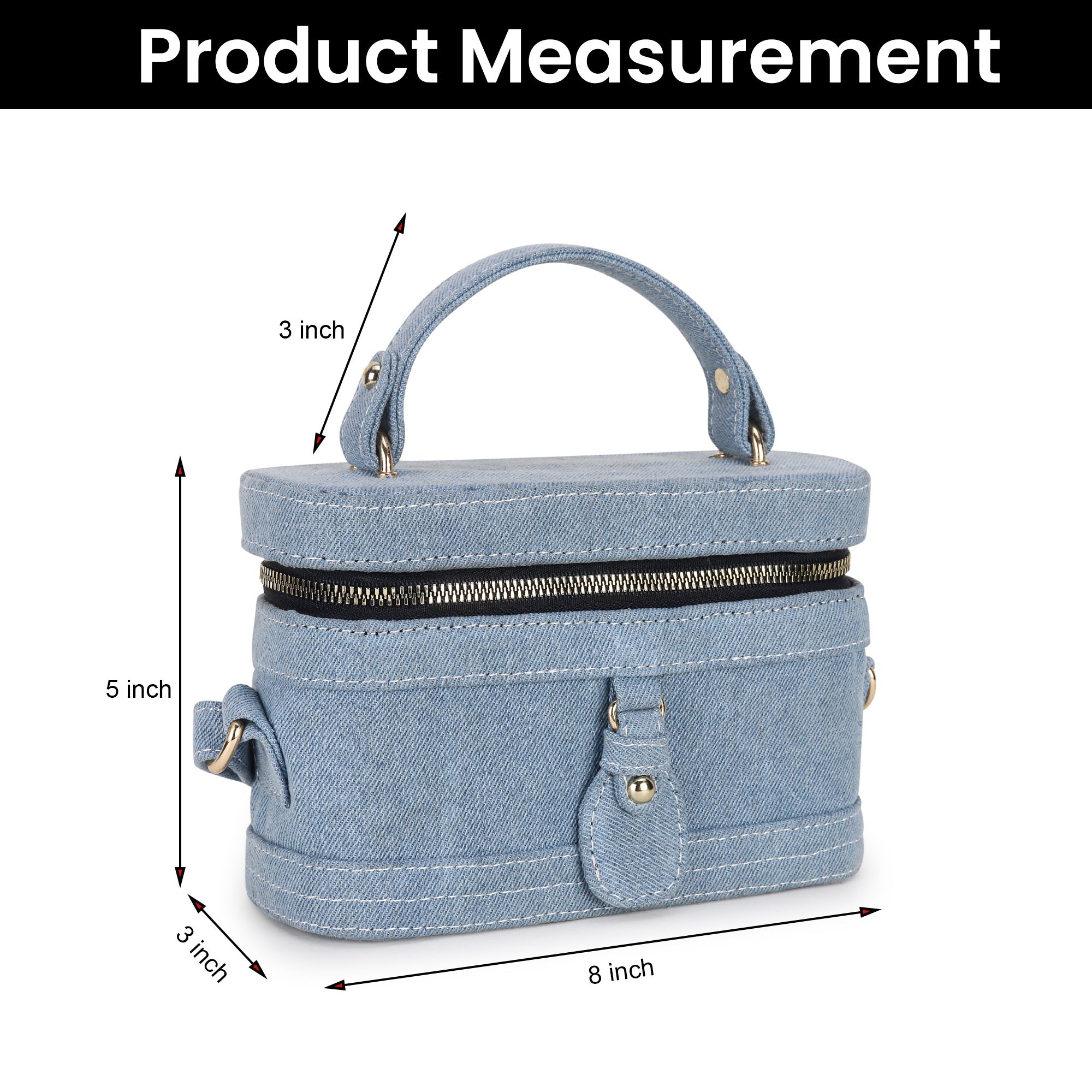 Blue Denim Bucket Sling Bag