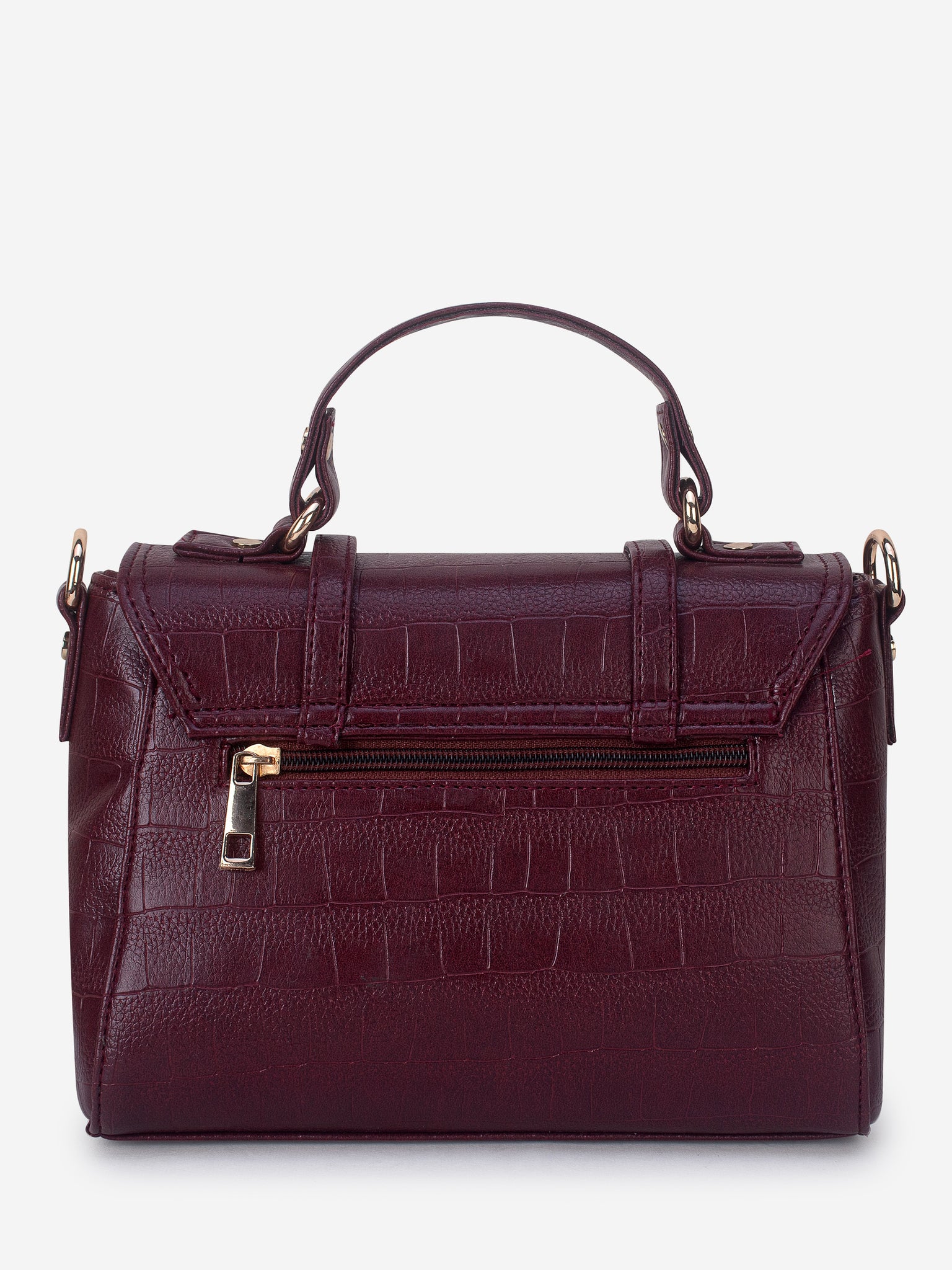 Maroon Croco Satchel Hand bag