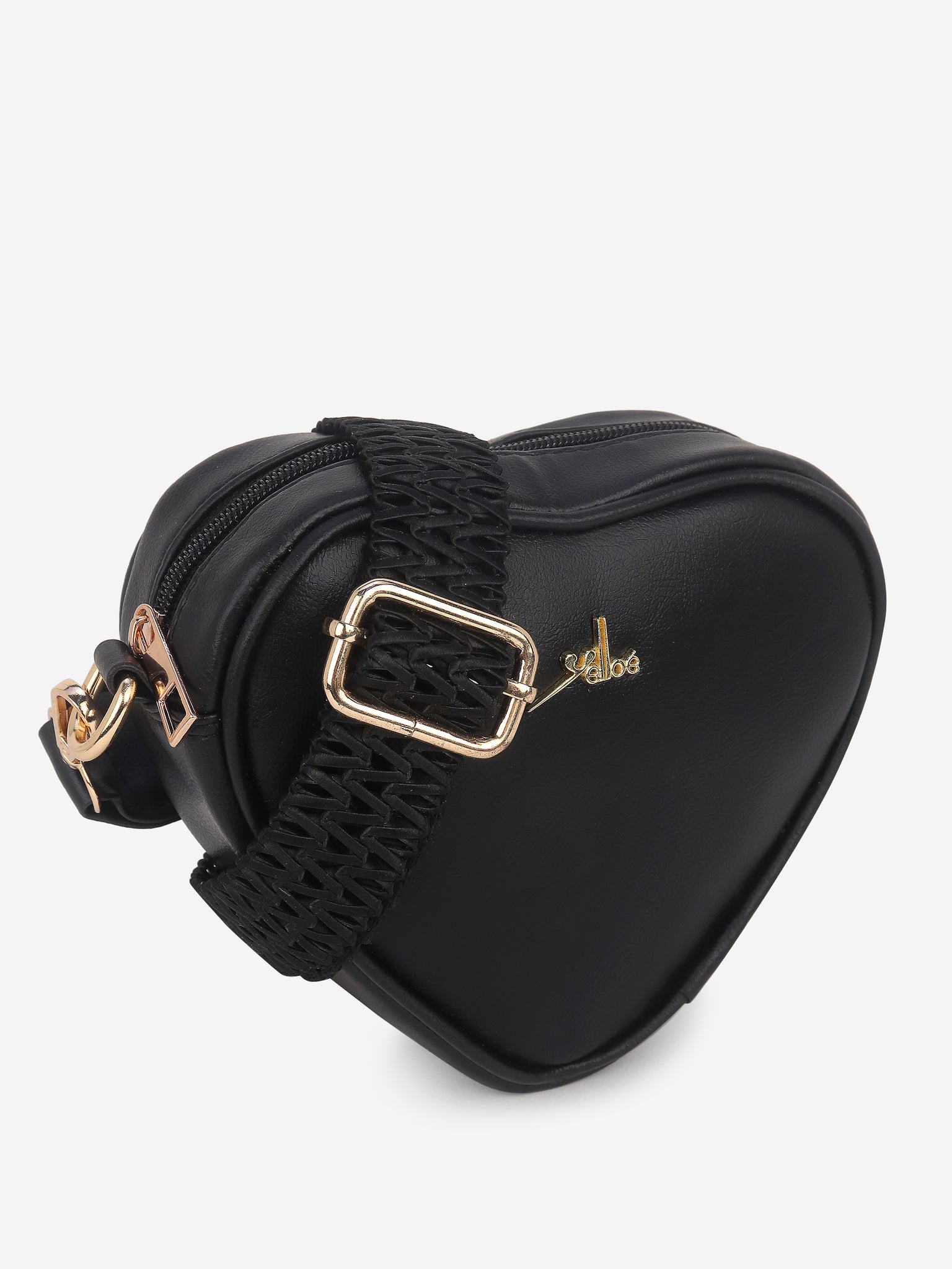 Black Heart Shaped Sling Bag