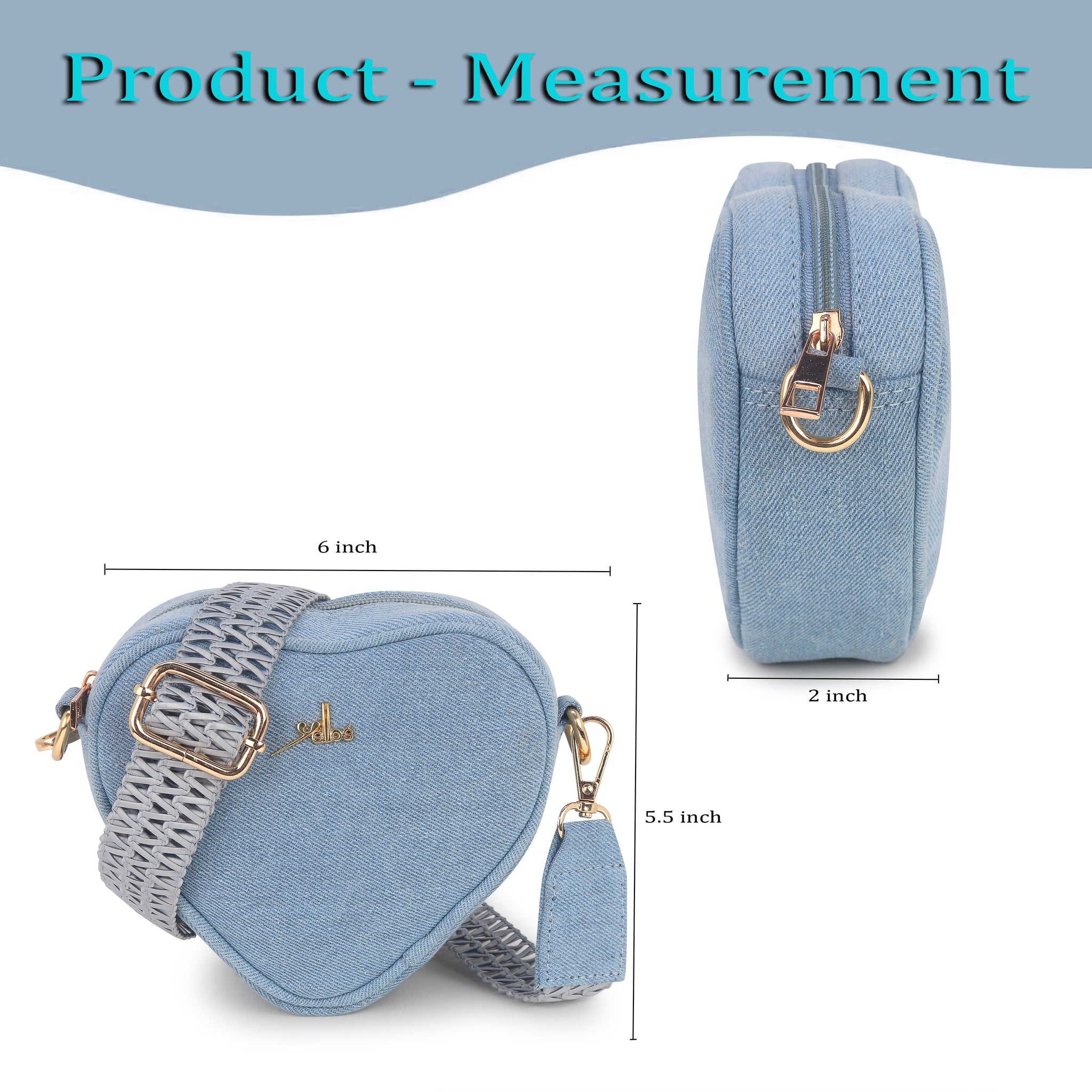 Blue Heart Shaped Sling Bag