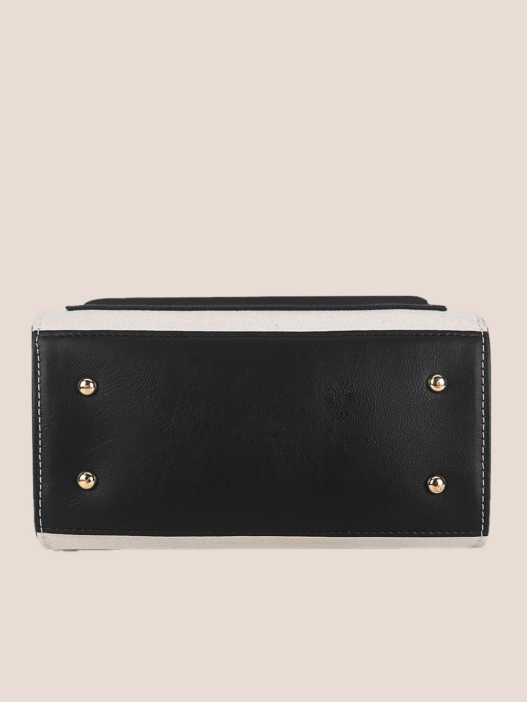 Off White- Black Canvas Handbag with Detachable Sling Belt