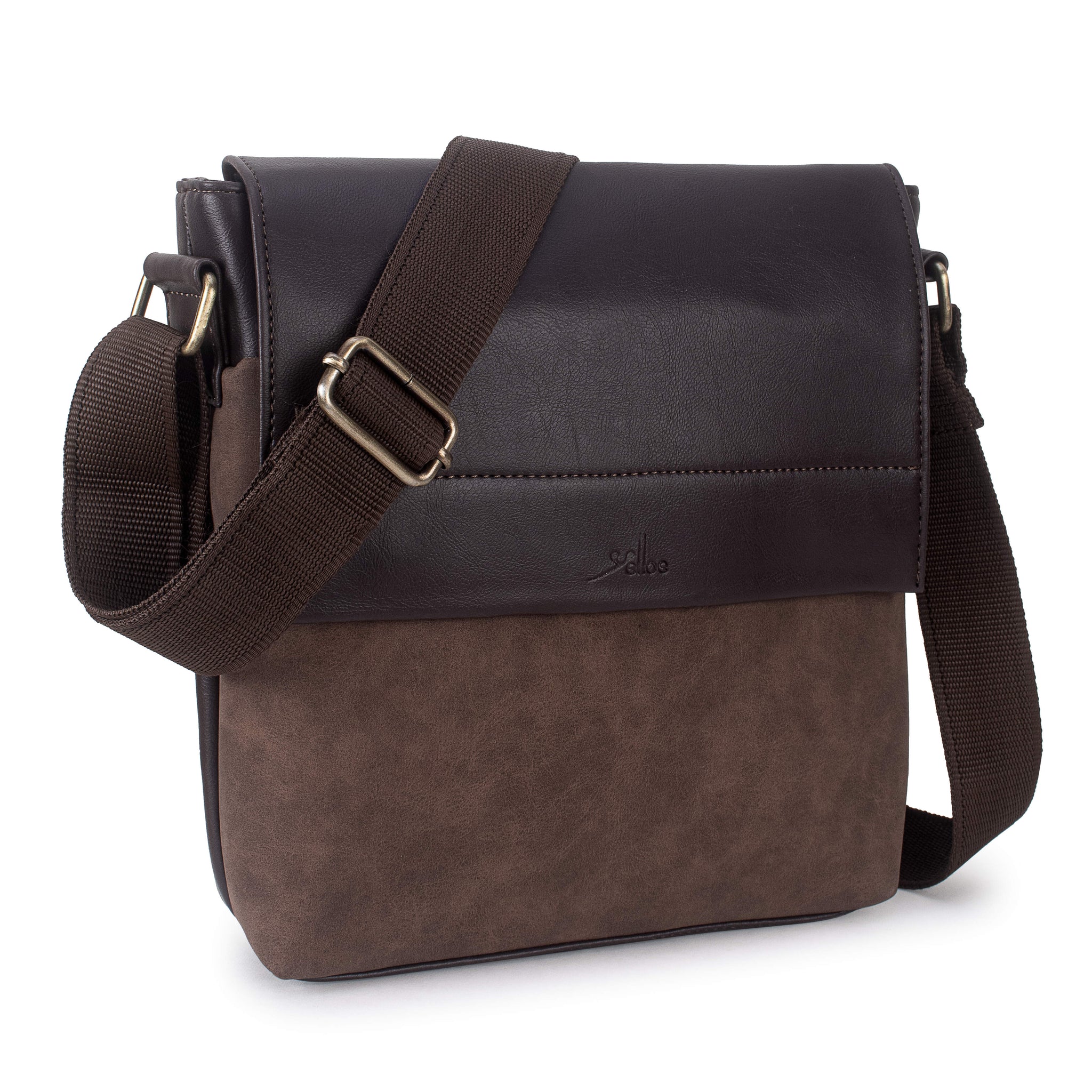 Brown Spacious Mens Messenger Bag