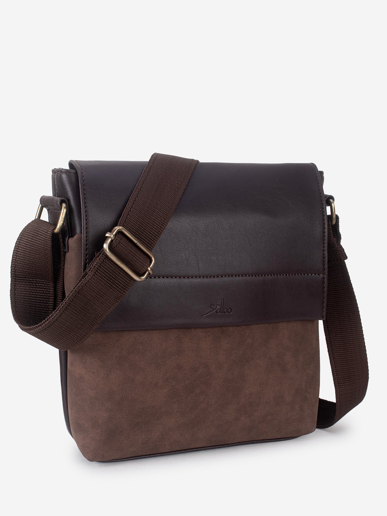 Brown Spacious Mens Messenger Bag