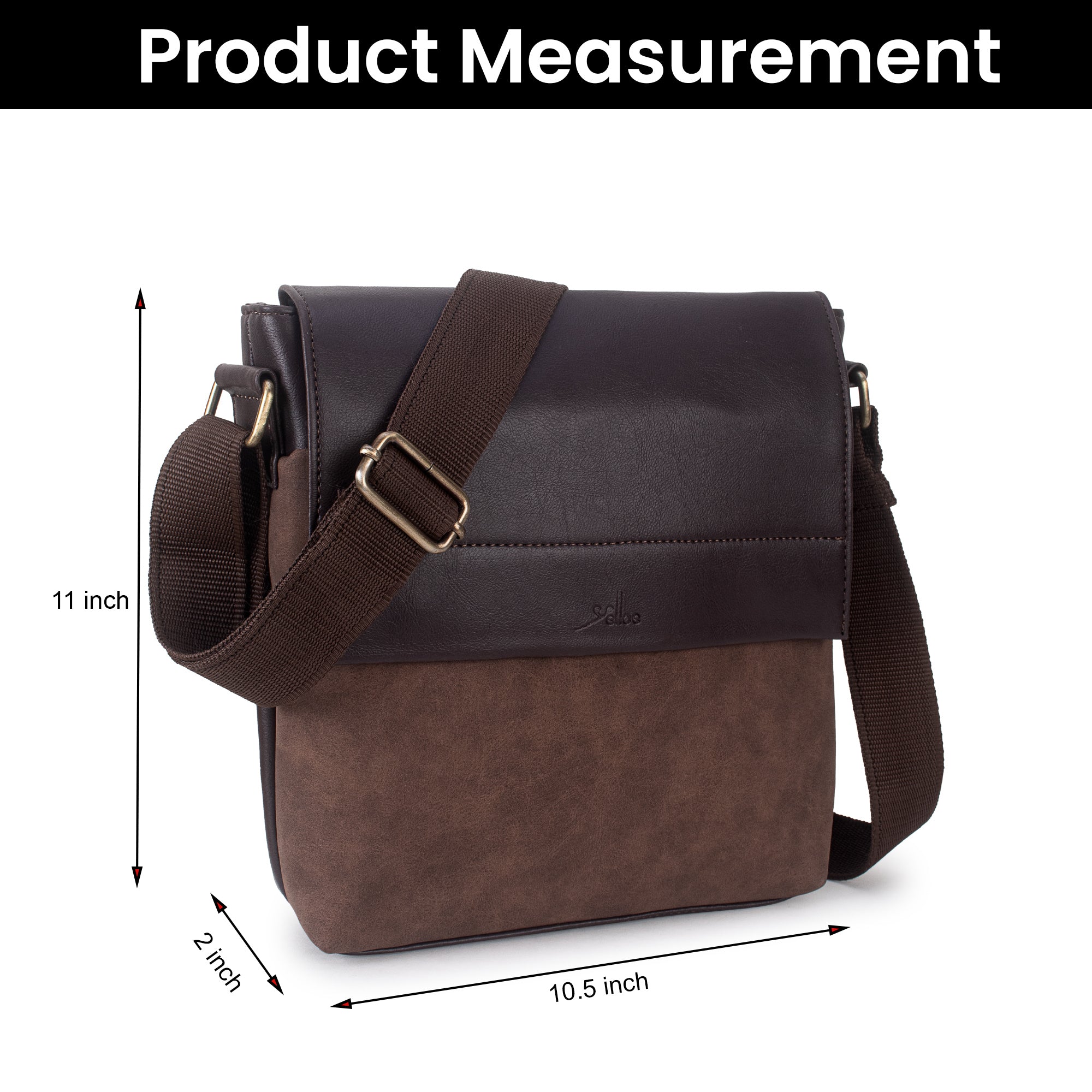 Brown Spacious Mens Messenger Bag