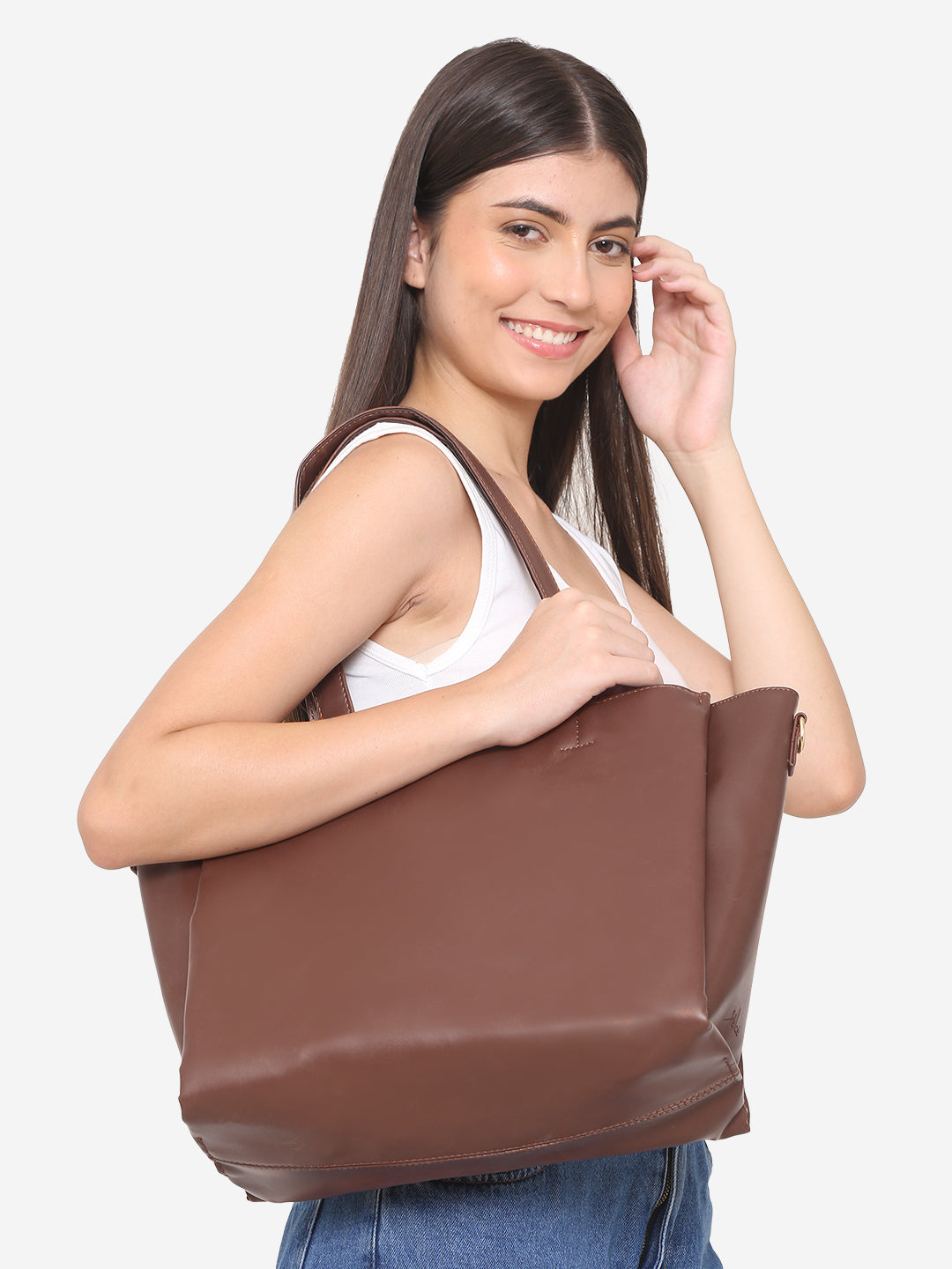 Ruitertassen art makes sense (AMS) Leather Bag 2 Compartments - Asymmetric  pockets - Ranger