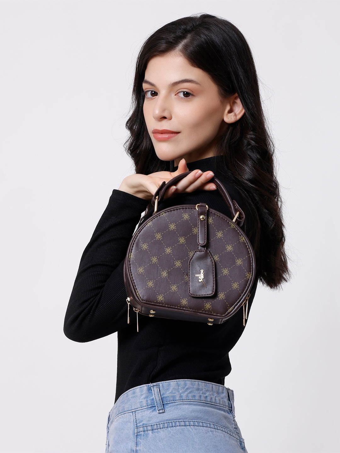 Yelloe Iconic Logo Print Round Sling Bag