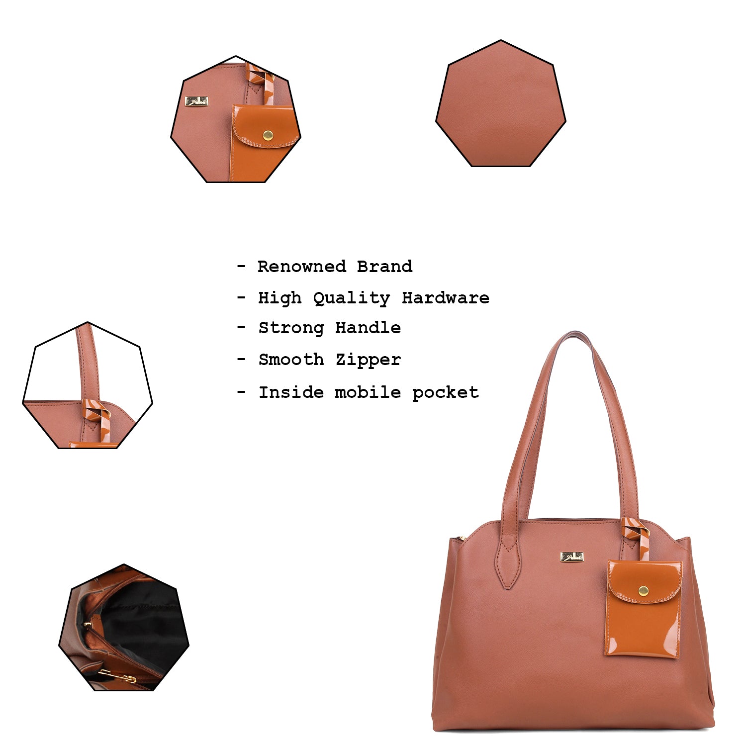 Luxury women's leather bag with many compartments – Tupper House