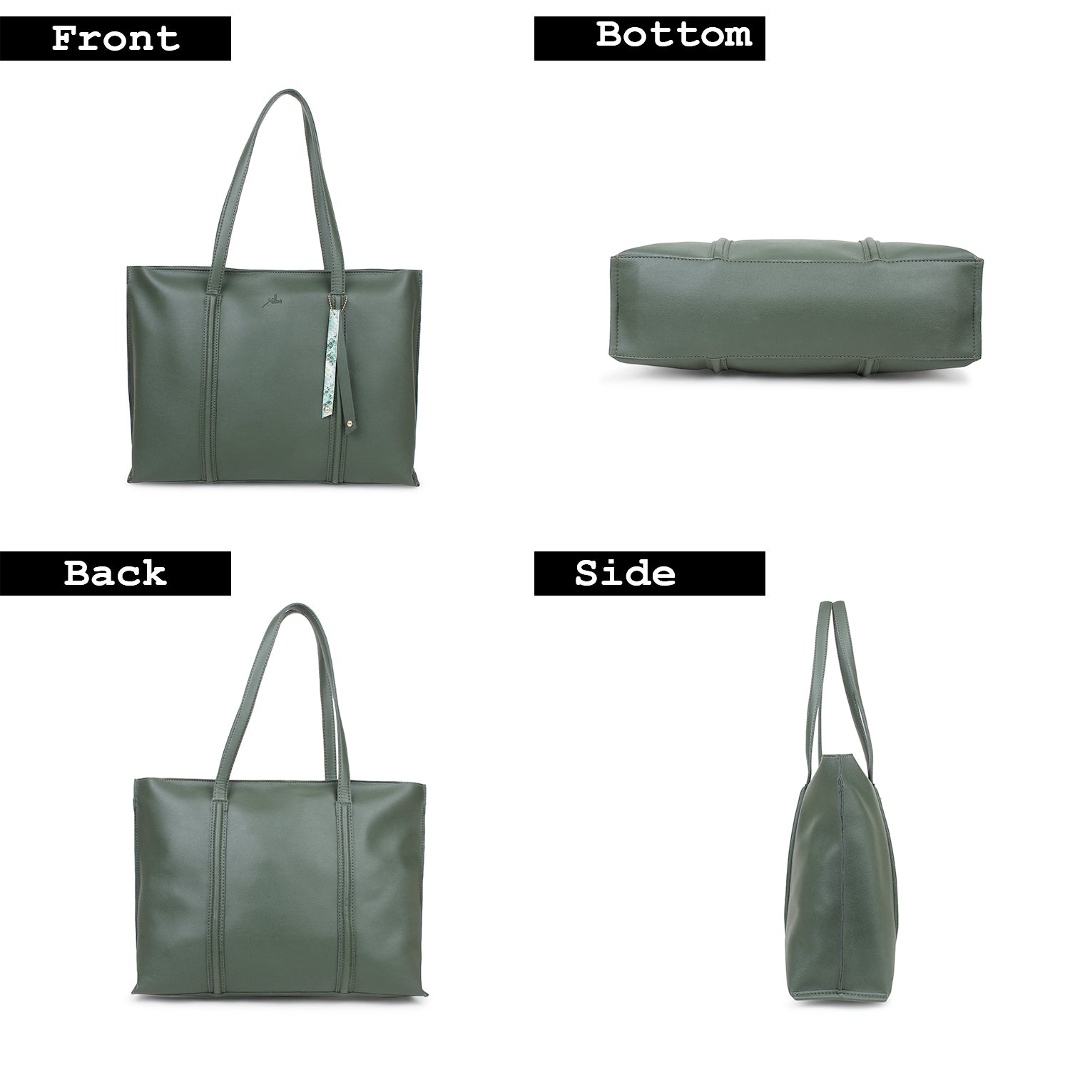 Green Tote & laptop bag for Women